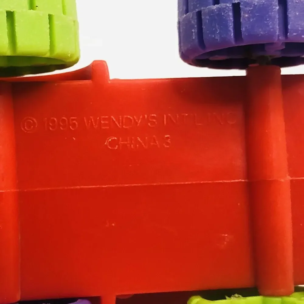 Vintage Mega Wheels Circus Truck Toy‎ Red with Neon Green Purple Wheels Giraffe